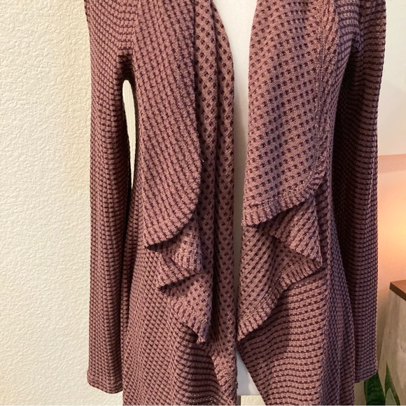 Knox Rose Mauve Waffle Weave Longline Cardigan Size XS - Picture 5 of 8